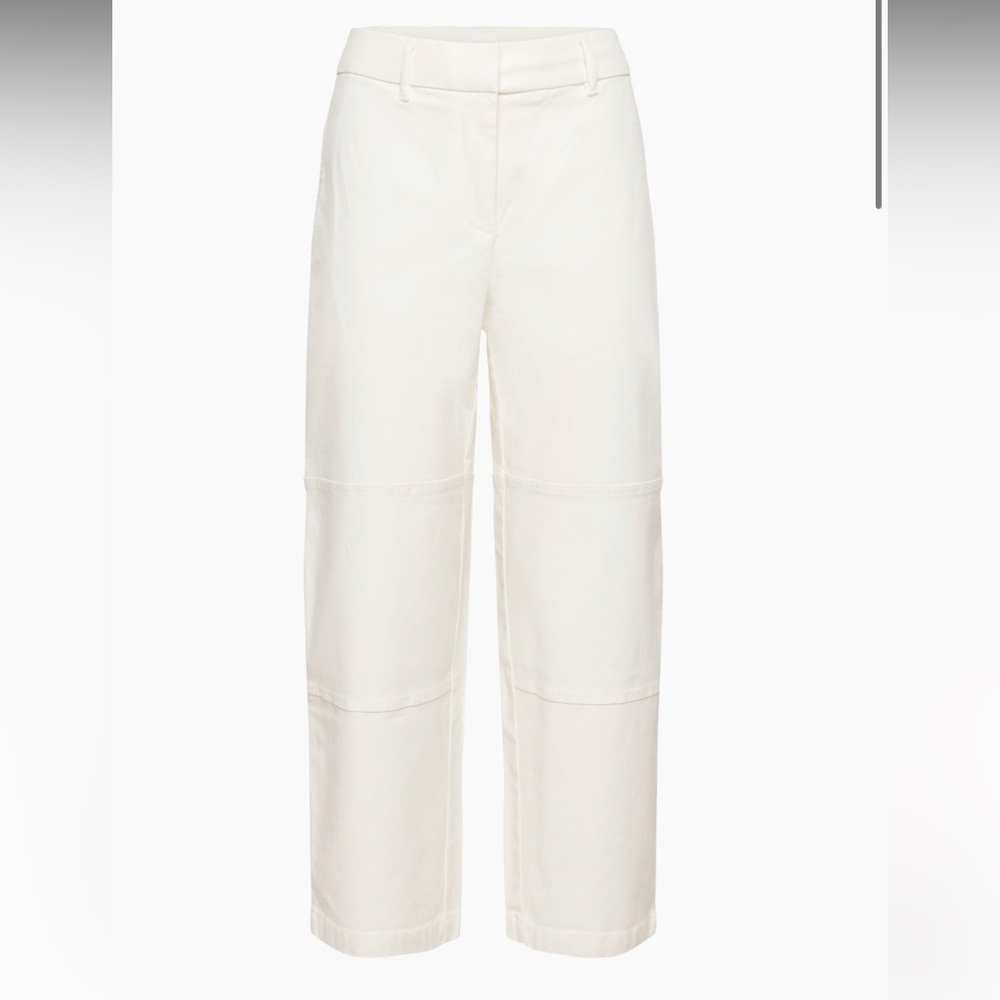 COPY - Aritzia Galactic Pant High-rise Barrel-leg Sateen Pants Light Birch Size…